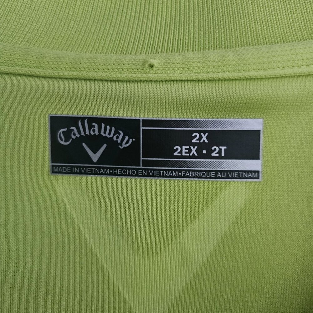 Callaway Men's Polo Lime Green Golf Shirt (2X) - Picture 5 of 8